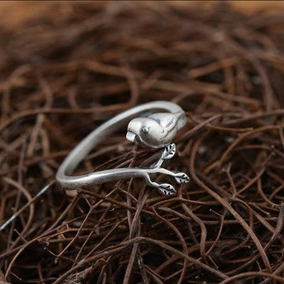 Sterling Silver Bird Adjustable Ring