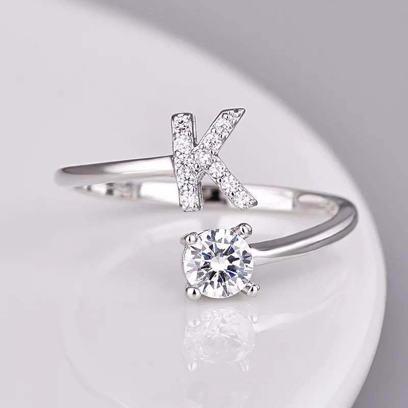 Adjustable Initial Letter Ring (26 Letters) - emmy-rae-jewels.com