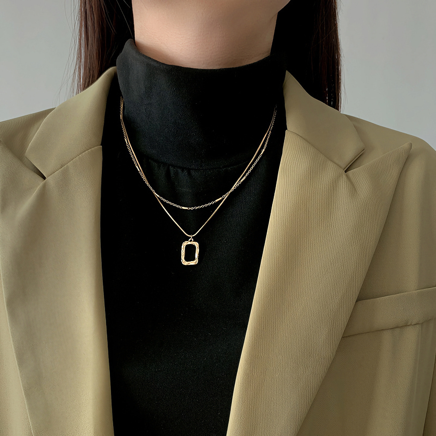 Abigail Layered Chain Pendant - emmy-rae-jewels.com