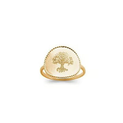 Tree of Life Signet Gold Ring