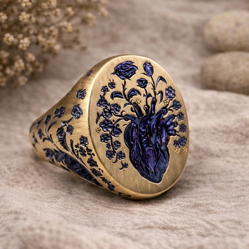 Blue Blossom Vintage Gold Ring