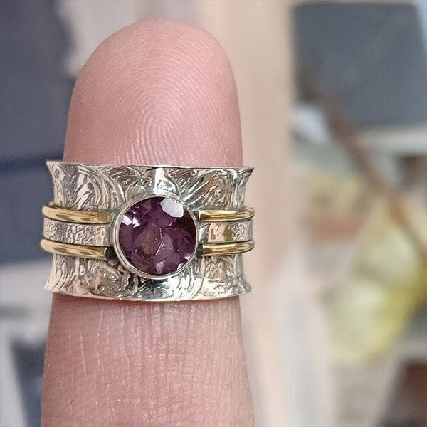 925 BohemianStyle Crystal Meditation Ring - emmy-rae-jewels.com