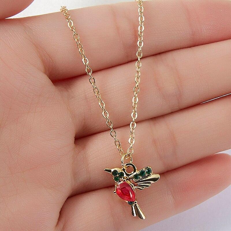 Enamel and Zirconia Hummingbird Necklace - emmy-rae-jewels.com