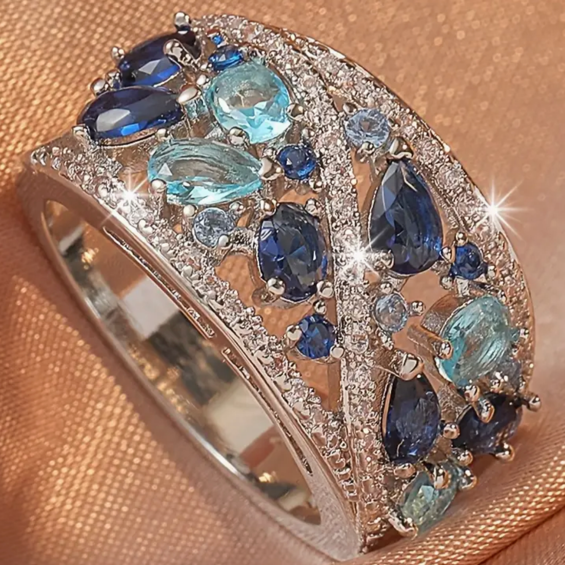 Vintage Blue Zirconia Ring - emmy-rae-jewels.com