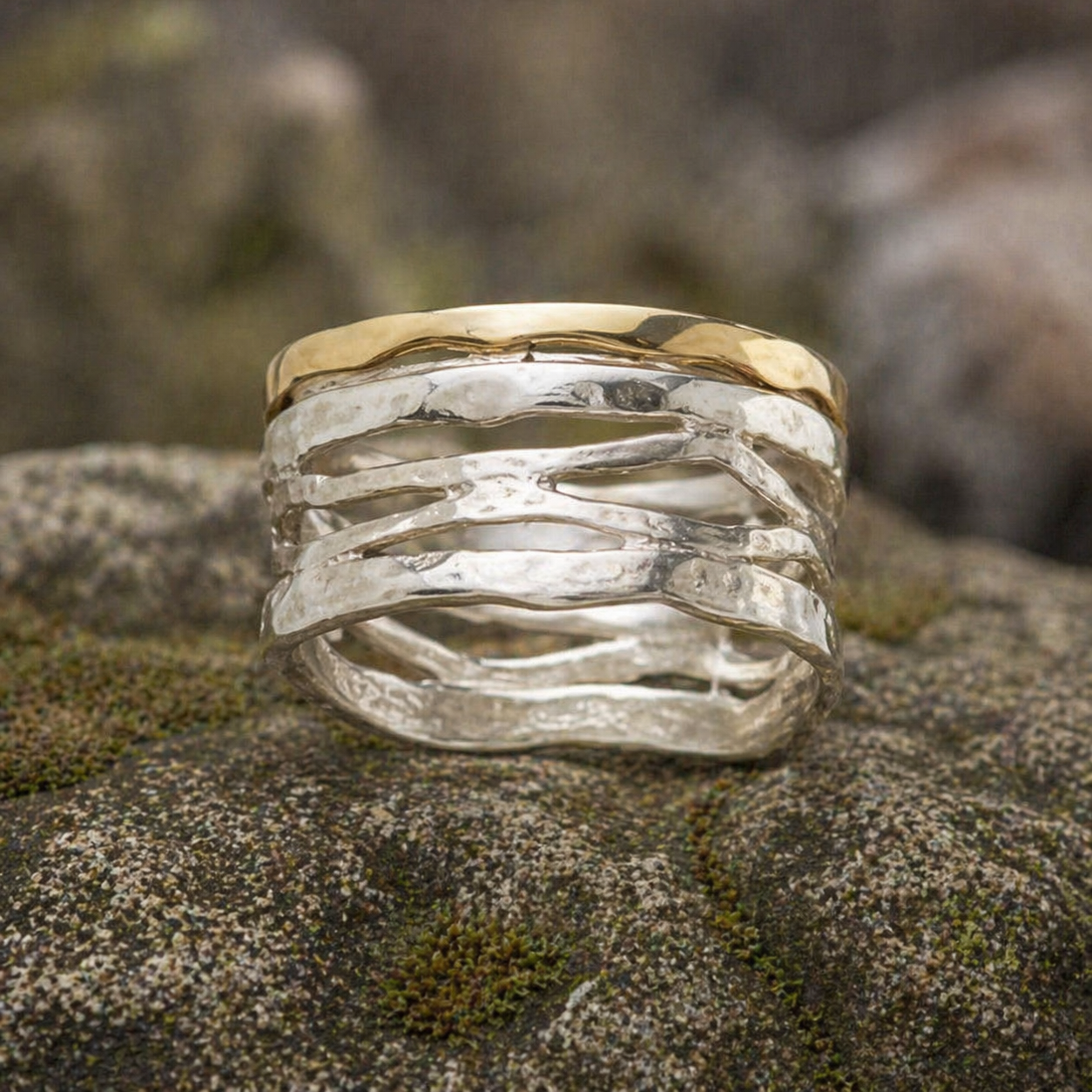 Vintage Gold & Silver Hollow Ring
