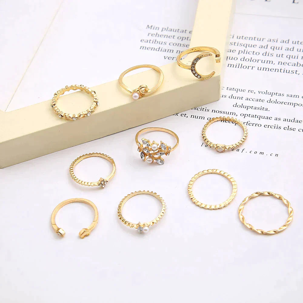 10 Pack of Bohemian Silver and Gold Plated Rings - emmy-rae-jewels.com