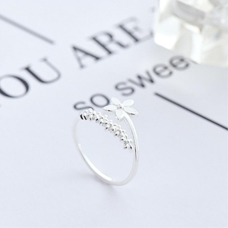 Adjustable 925 Silver and Hand Painted Enamel Wildflower Ring - emmy-rae-jewels.com