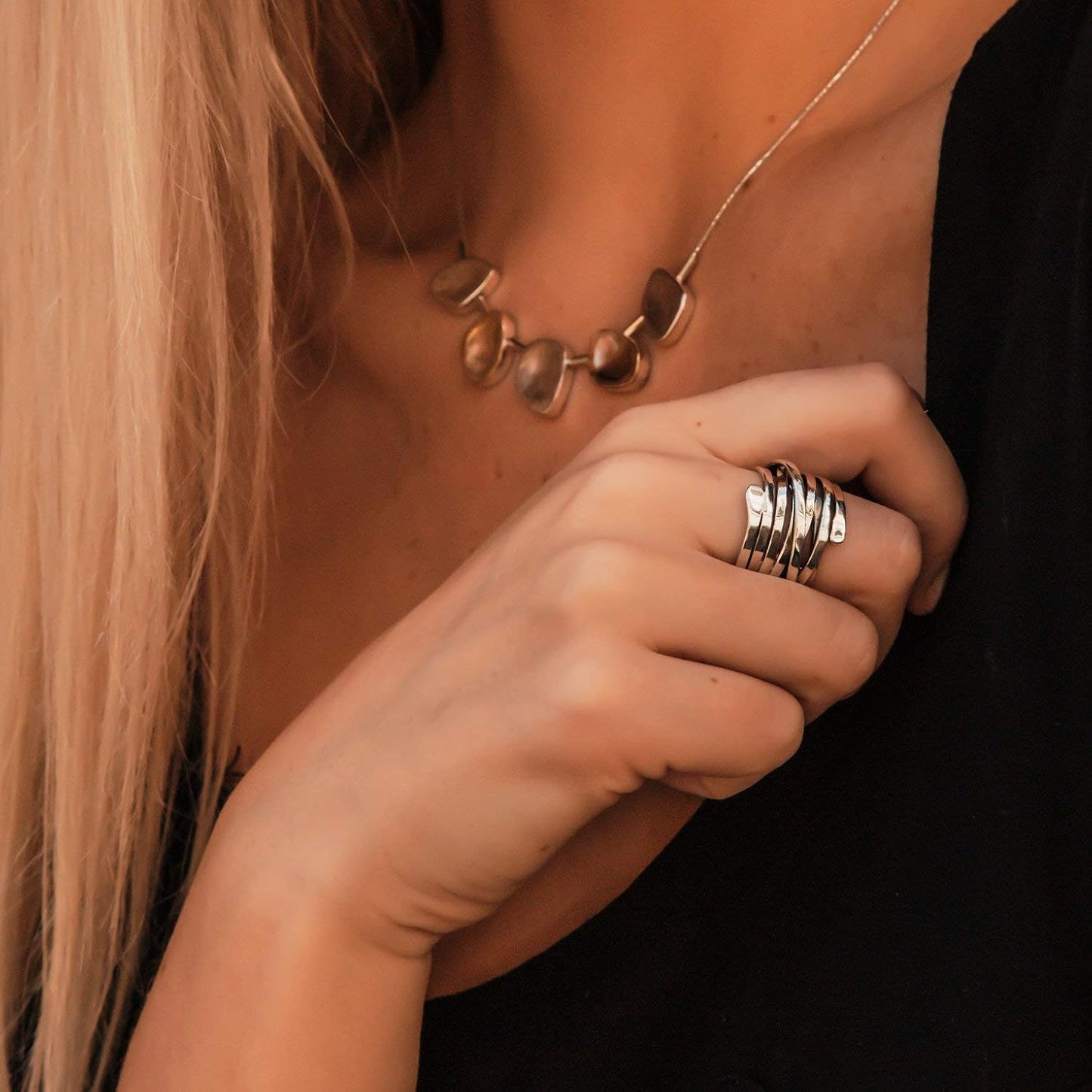 Bliss - Vintage Thick Layer Silver Ring - emmy-rae-jewels.com
