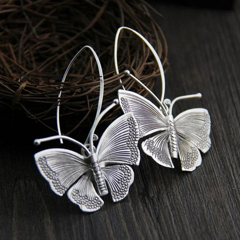 Vintage Silver Butterfly Earrings - emmy-rae-jewels.com