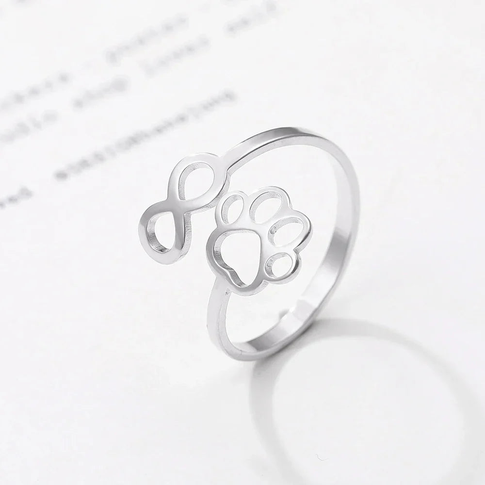 Adjustable Infinity Paw Ring – Stainless Steel - emmy-rae-jewels.com