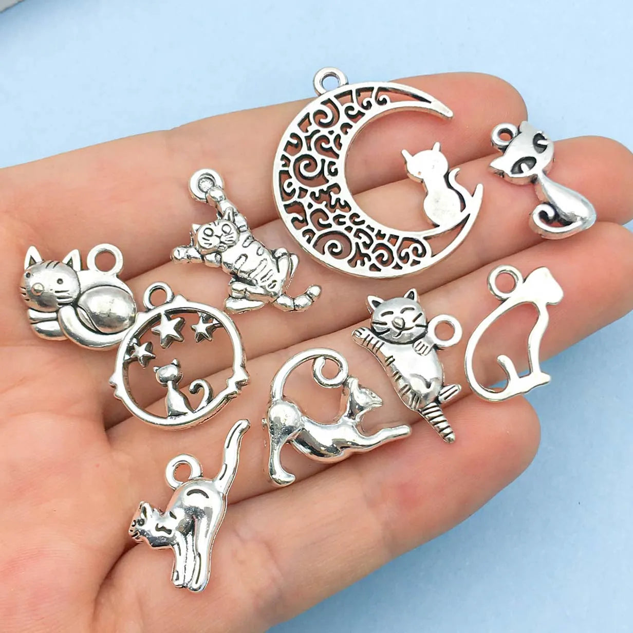 Vintage Silver Cat Charms Collection - emmy-rae-jewels.com