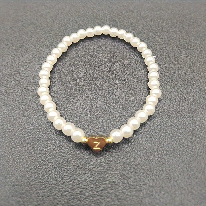 Chic A-Z Heart Initial Bracelet