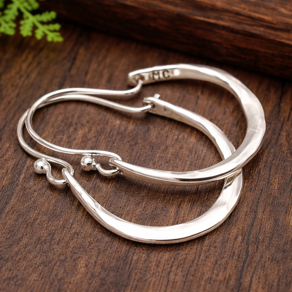 Vintage Silver Hoop Earrings