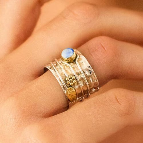 Bohemian Gemstone Meditation Silver Ring - emmy-rae-jewels.com
