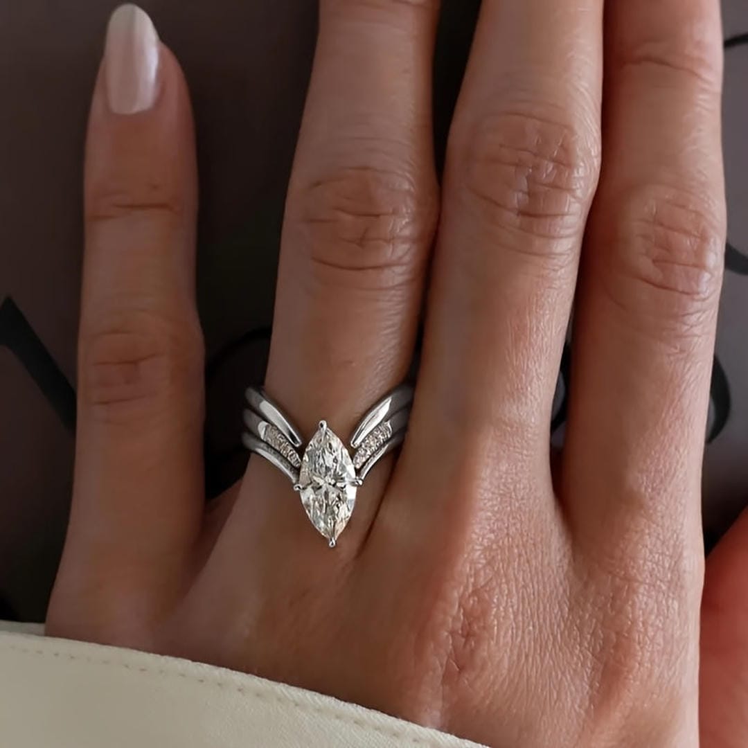 Marquise-Cut Ring Set