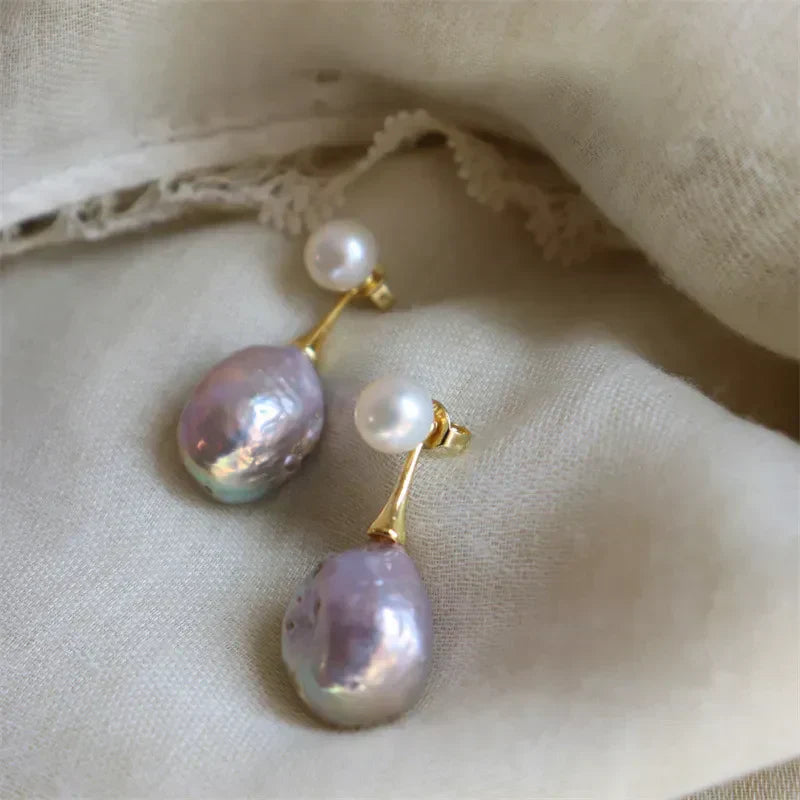 Exquisite Lilac Pearl Earrings - emmy-rae-jewels.com