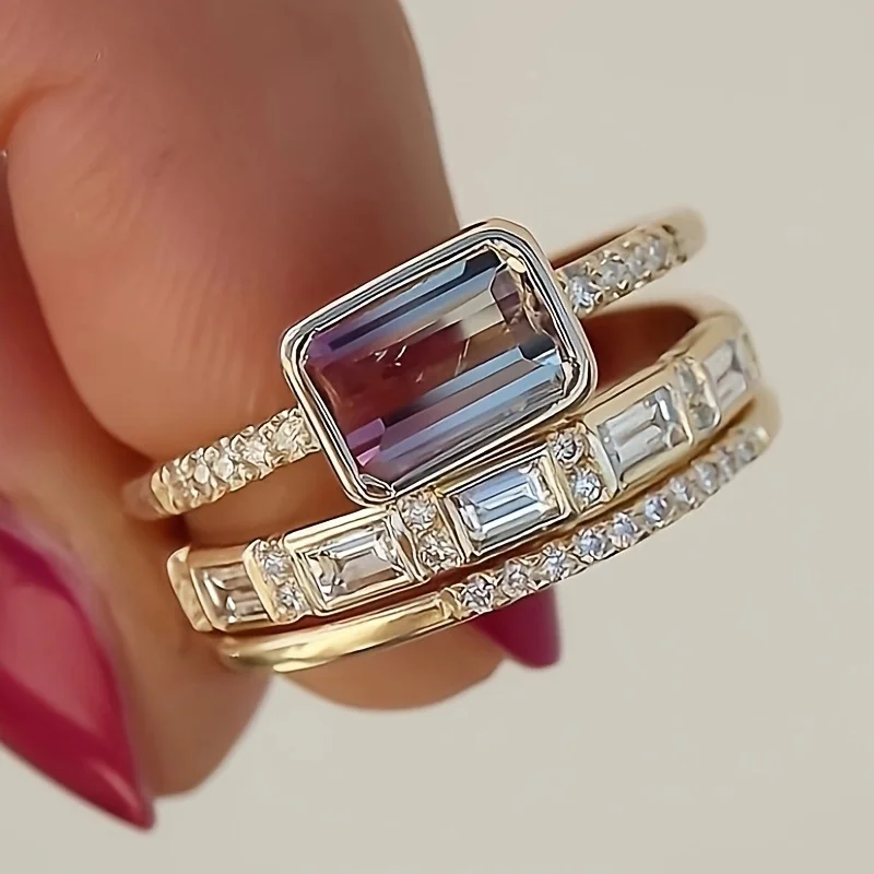 Vintage Bright Glass Ring Set - emmy-rae-jewels.com