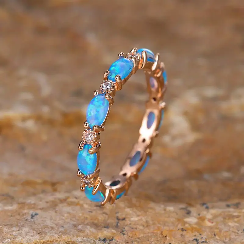 Blue Opal Gold Ring - emmy-rae-jewels.com