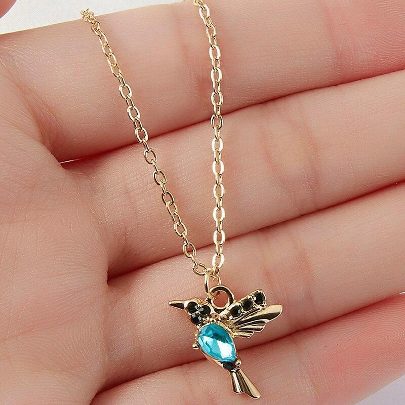 Enamel and Zirconia Hummingbird Necklace - emmy-rae-jewels.com