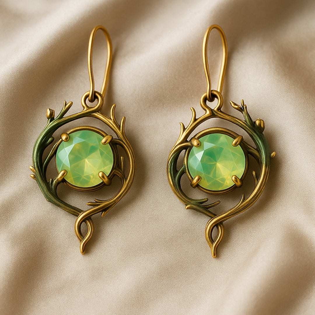 Green Opal Nature Earrings - emmy-rae-jewels.com