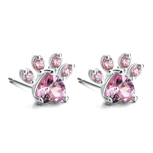 Rose Gold Paw Jewelry Set – 4 Pieces with Zirconia Heart (Ring, Necklace, Earrings, Bracelet) - emmy-rae-jewels.com