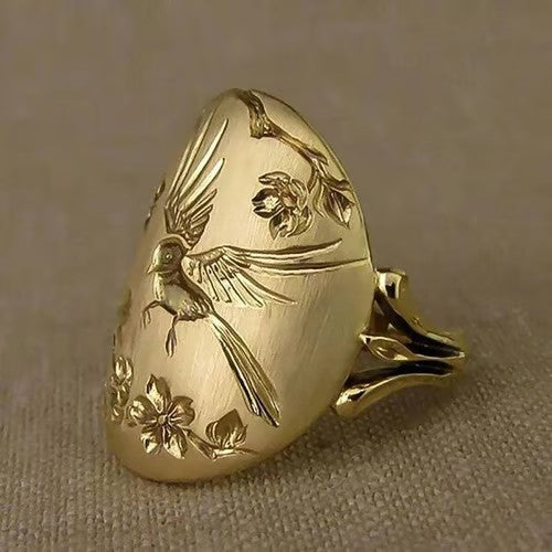 Gold Bird Nature Inspired Ring - emmy-rae-jewels.com