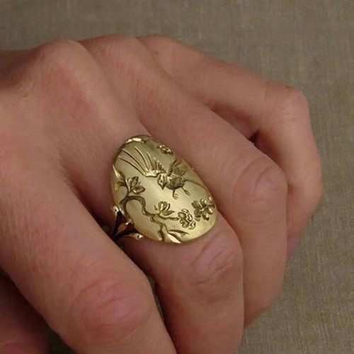 Gold Bird Nature Inspired Ring - emmy-rae-jewels.com