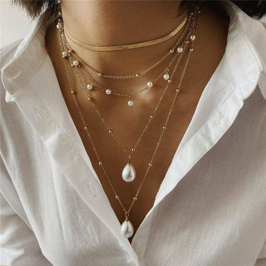 Amelie Layered Pearl Necklace - emmy-rae-jewels.com