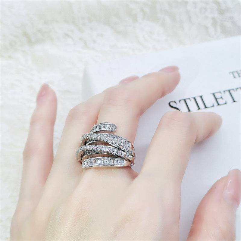 Adjustable Silver Zircon Ring - emmy-rae-jewels.com