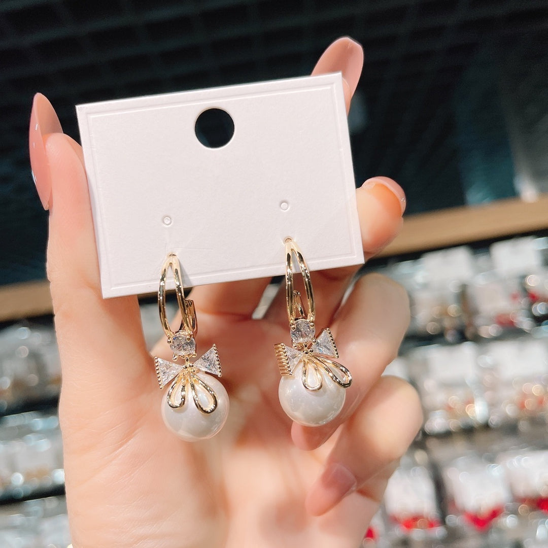 Double Bow Pearl Earrings - emmy-rae-jewels.com