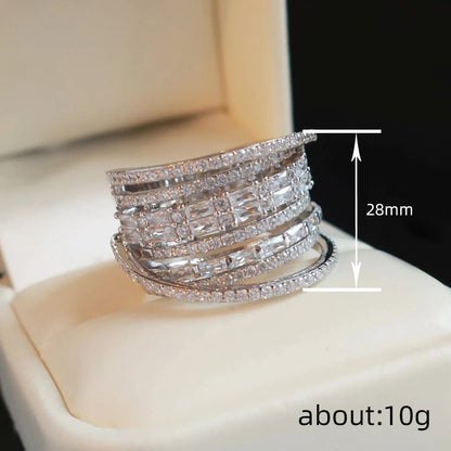 EXQUISITE MULTI-LAYER SILVER RING - emmy-rae-jewels.com