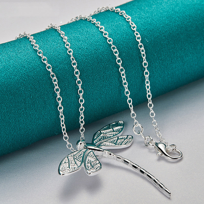 Sterling Silver Dragonfly Necklace – Symbol of Grace & Transformation - emmy-rae-jewels.com