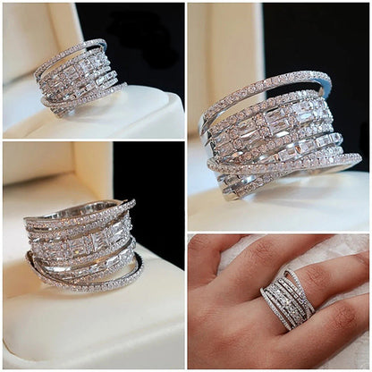 EXQUISITE MULTI-LAYER SILVER RING - emmy-rae-jewels.com
