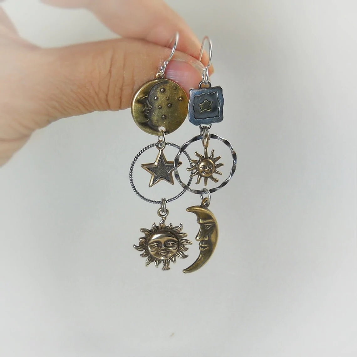 Sun-Moon Pendant Earrings - emmy-rae-jewels.com