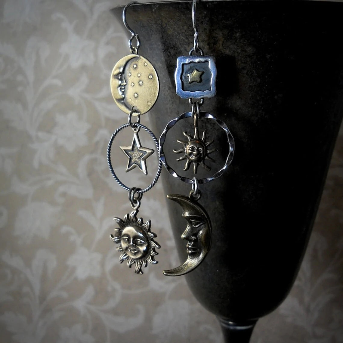 Sun-Moon Pendant Earrings - emmy-rae-jewels.com
