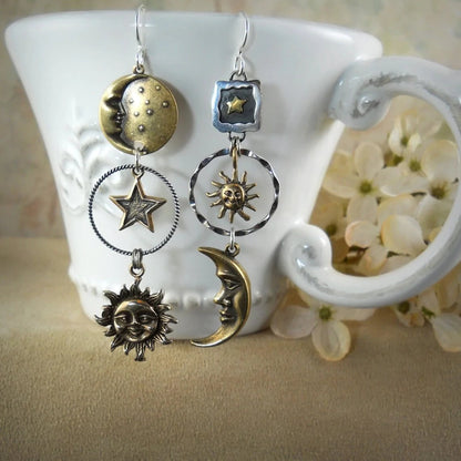 Sun-Moon Pendant Earrings - emmy-rae-jewels.com