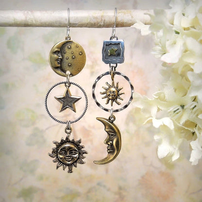 Sun-Moon Pendant Earrings - emmy-rae-jewels.com