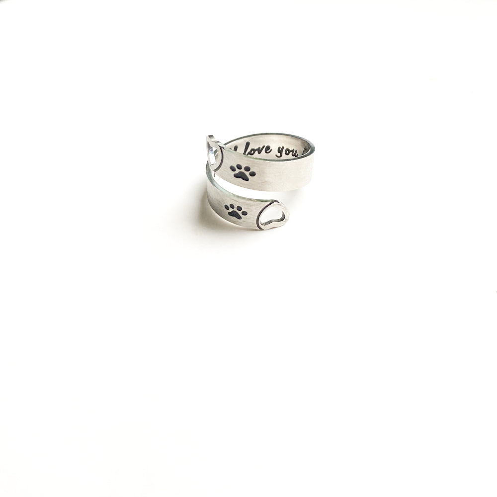 Adjustable Paw & Heart Twist Ring – Stainless Steel - emmy-rae-jewels.com