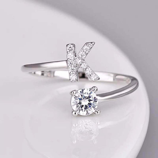 Adjustable Initial Letter Ring (26 Letters) - emmy-rae-jewels.com
