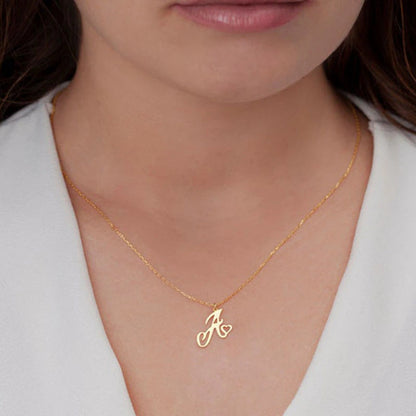 Cursive Initial Letter Pendant Necklaces - emmy-rae-jewels.com