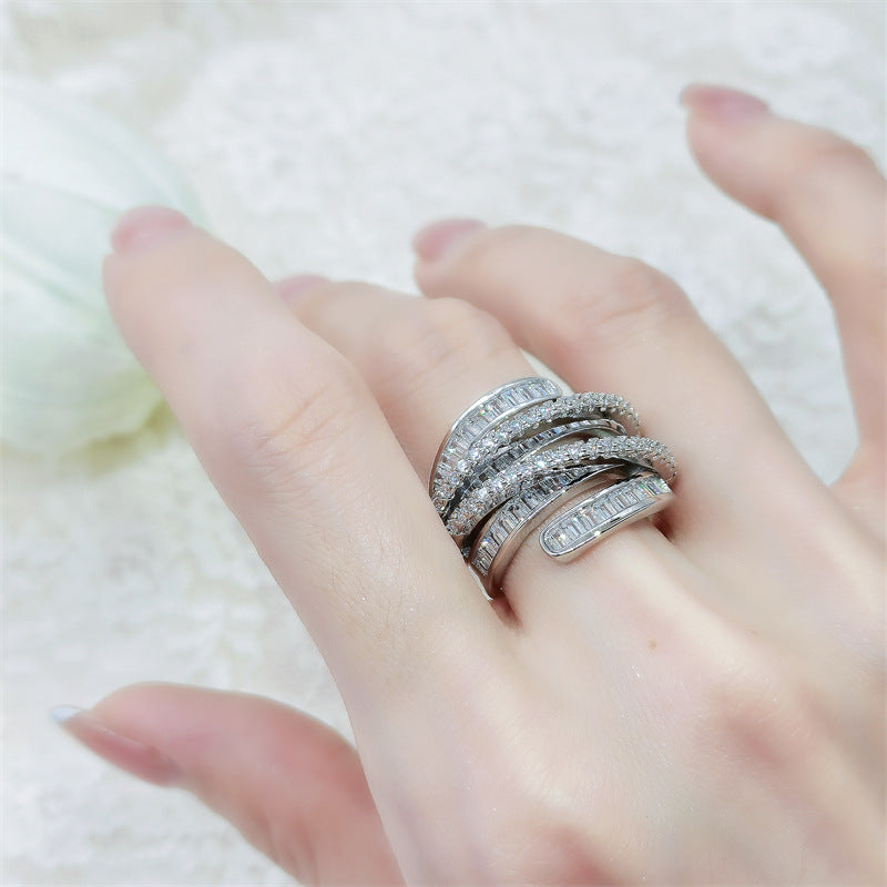 Adjustable Silver Zircon Ring - emmy-rae-jewels.com