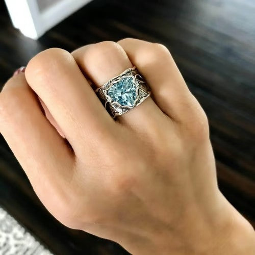 Blue Zircon Creative Ring - emmy-rae-jewels.com