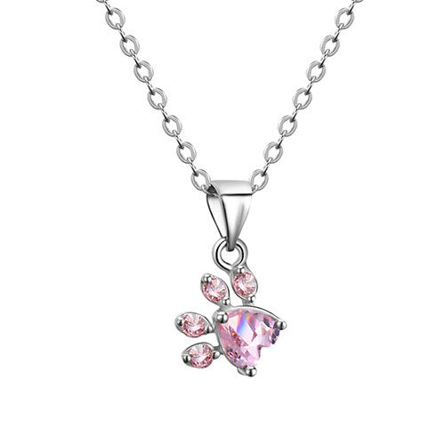 Rose Gold Paw Jewelry Set – 4 Pieces with Zirconia Heart (Ring, Necklace, Earrings, Bracelet) - emmy-rae-jewels.com
