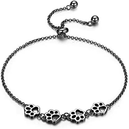 Sterling Silver Paw Print Bracelet – Adjustable Fit - emmy-rae-jewels.com
