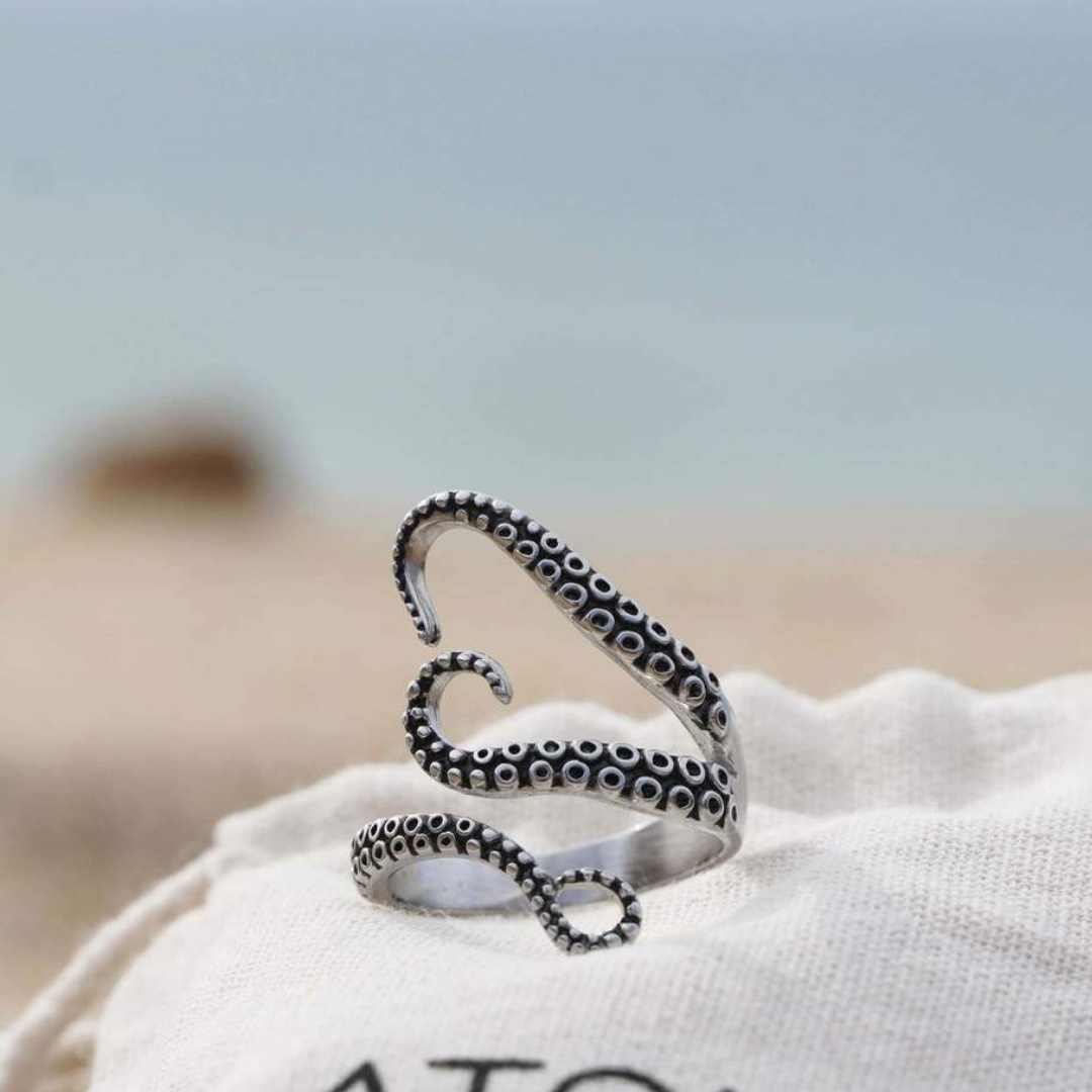 Tentacles Adjustable Silver Ring - emmy-rae-jewels.com