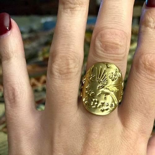 Gold Bird Nature Inspired Ring - emmy-rae-jewels.com