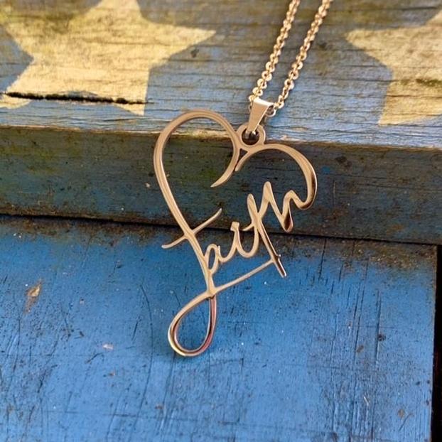 Faith Heart Necklace - emmy-rae-jewels.com