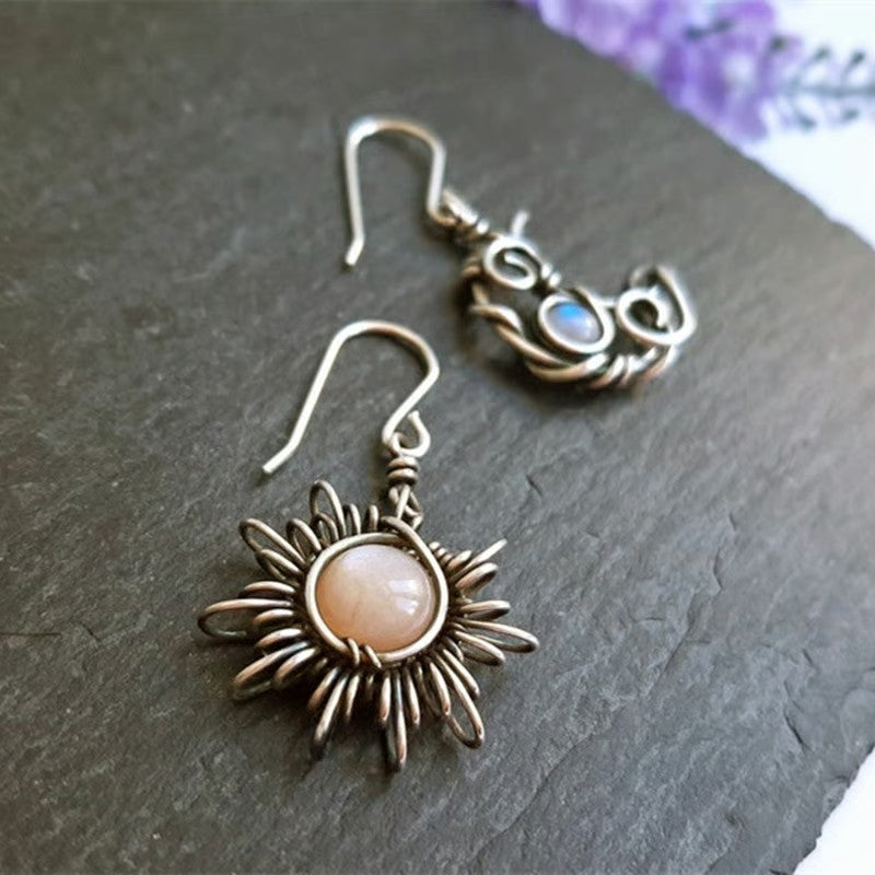 Bohemian Vintage Sun Moon Earrings - emmy-rae-jewels.com