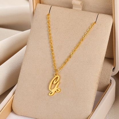 Cursive Initial Letter Pendant Necklaces - emmy-rae-jewels.com