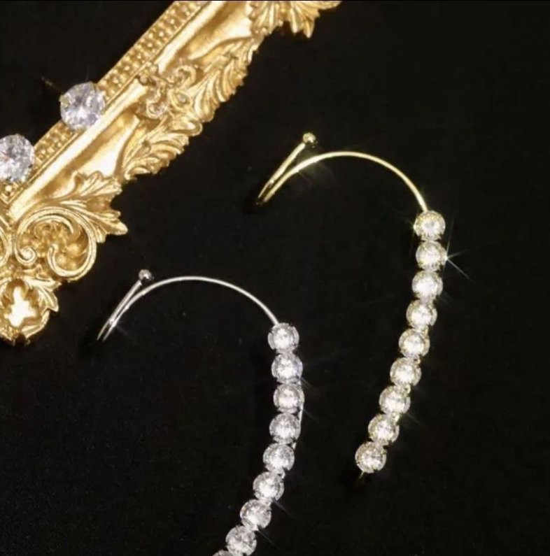 Cubic Zirconia Crescent Earrings - emmy-rae-jewels.com